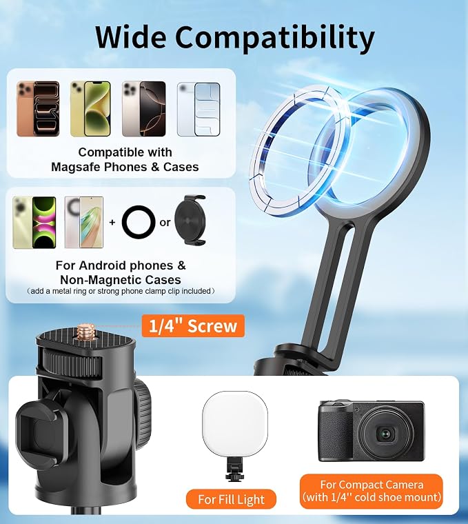 69" Monopod & Magnetic Phone Tripod - Image 7
