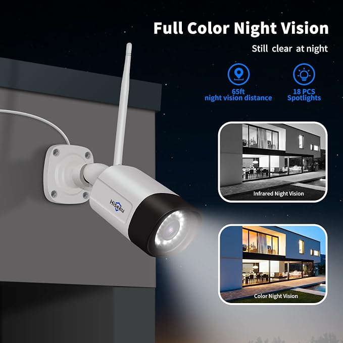 Hiseeu 2.5K 5MP WiFi Security Camera System Outdoor, Expandable 16CH 8MP NVR - Image 3
