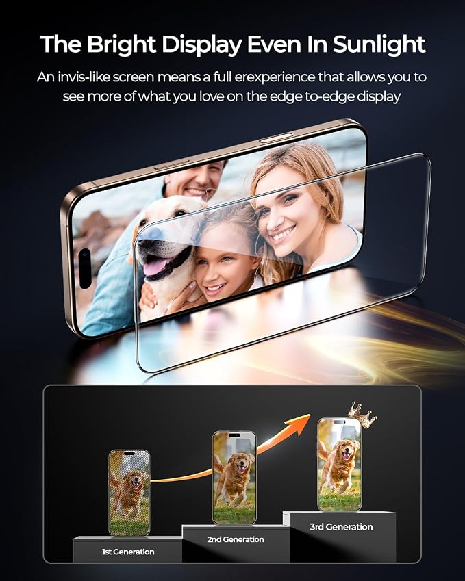 MRGLAS 4-Pack TOP 9H+ Glass for iPhone 15 Pro Screen Protector UNBREAK Tempered - Image 6