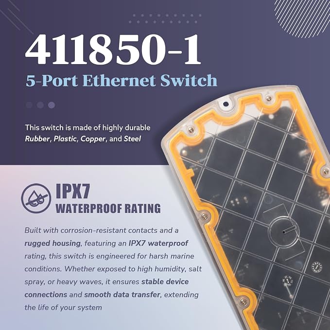 5 Port Ethernet Switch Replace for Humminbird 411850-1 AS ETH 5PGL, Marine - Image 5