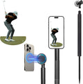 Golf Monopod Selfie Stick with Metal Ground Spike, Magnetic Phone Holder 52" by SwingmetricsLLC