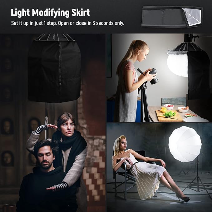 NEEWER 26"/65cm Lantern Softbox One Step Quick Release, 360° Light Diffuser - Image 4