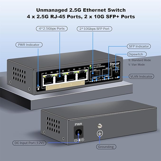 6 Port Unmanaged 2.5G Ethernet Switch - Image 2