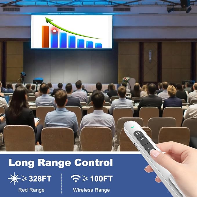 QUI Presentation Clicker with Volume Control, 2.4GHz USB Wireless Presenter - Image 5
