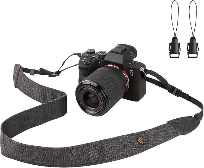 Camera Strap Canvas Black Shoulder Strap - Image 9