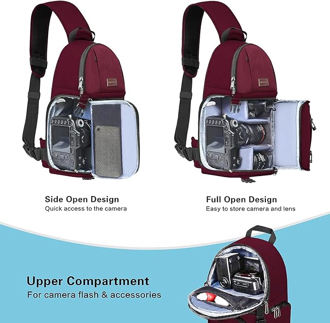 MOSISO Camera Sling Bag, DSLR/SLR/Mirrorless Camera Backpack Case Shockproof - Image 2