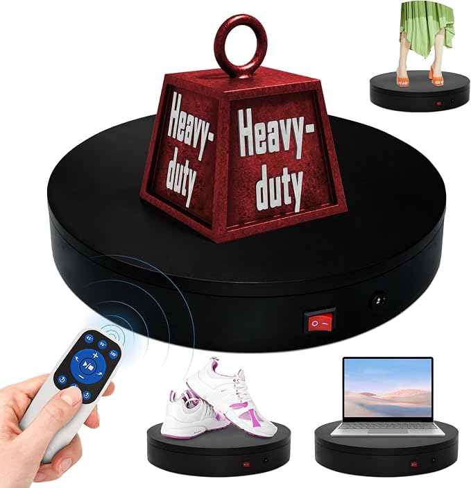 360 Rotating Platform, 13.8Inch/35cm Remote Motorized Turntable, 400lbs by ComXim