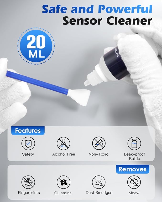 Zacro 24mm Full Frame Sensor Cleaning Swab*8 + 20ml Sensor Cleaner - Image 5