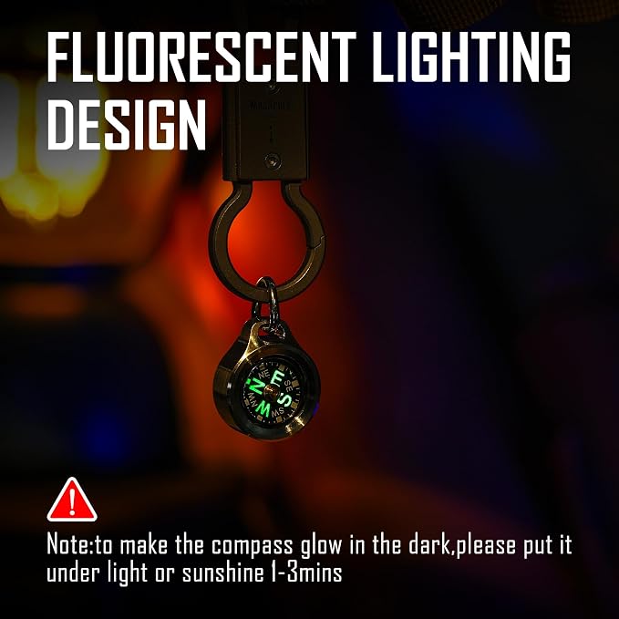 MecArmy Mini Titanium/Brass Compass, Waterproof IPX5 Pocket Compass - Image 2