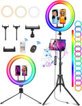 STALLY 13.3" Ring Light with Stand, Music Mode, 3 CCT Modes & 96 RGB Color Modes by STALLY