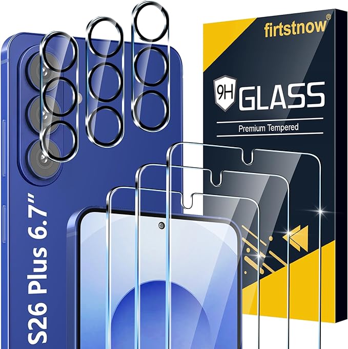 firtstnow 3 Pack for Samsung Galaxy S26 Plus Screen Protector Tempered Glass + by Unknown