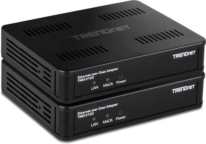 TRENDnet Ethernet Over Coax MoCa 2.5 Adapter, TMO-312C2K, Backward Compatible by TRENDnet