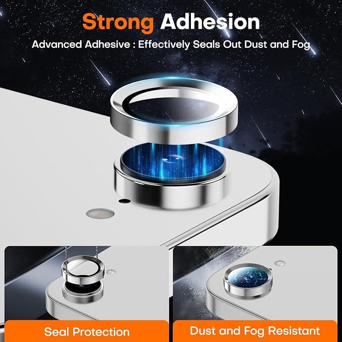for iPhone 16e/iPhone 17e Camera Lens Protector, Tempered Glass Screen - Image 2