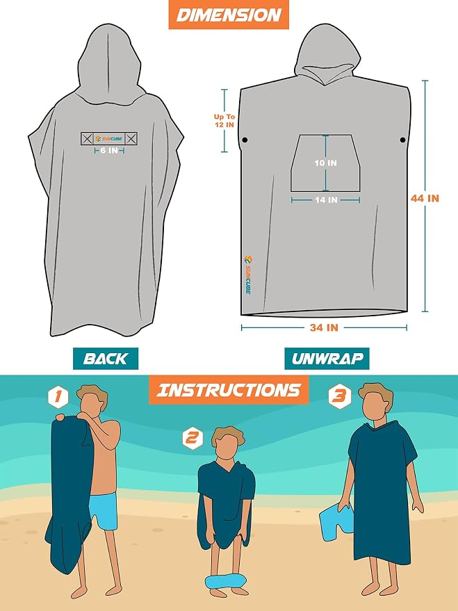 SUN CUBE Surf Poncho Changing Robe - Image 7