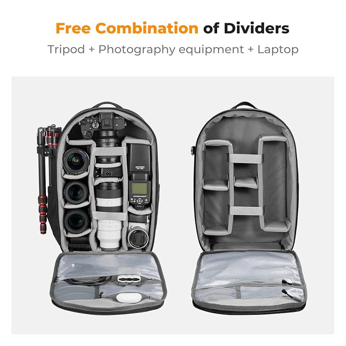 K&F CONCEPT Camera Backpacks for Photographers Travel Bag for Tripod Camera - Image 2