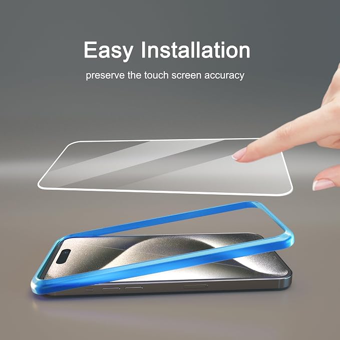 Ailun 3 Pack Screen Protector for iPhone 15 Plus + 3 Pack Camera Lens Protector - Image 2