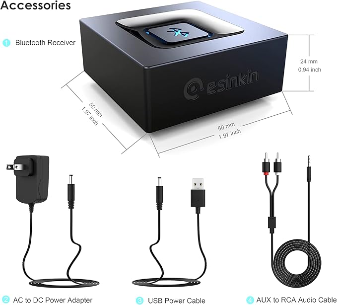 Bluetooth Audio Adapter for Music Streaming Sound System, Esinkin Wireless - Image 6