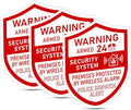 3PCS Security Alarm System Sign by LUHIMO