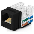 Everest 90° Angled RJ45 Cat6A Keystone Jacks 10-Pack in Black by EverestMediaSolutions