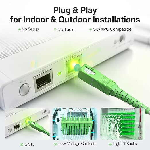 Armored SC/APC to SC/APC Fiber Optic Internet Cable 3.0mm G657A2, Pet-Proof - Image 4