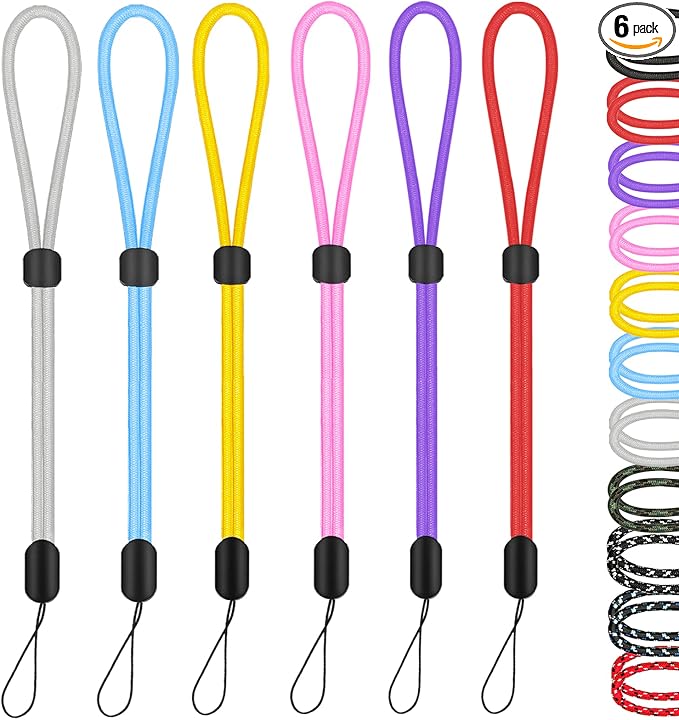 Hukado Hand Wrist Strap Lanyard, 6 Pack 8inch Adjustable Nylon Wristlet Straps by Hukado