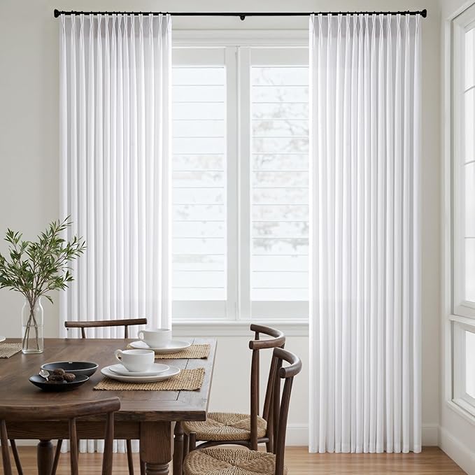 Memory Trained Pinch Pleated Curtains 90 Inches Long, Viral Linen Pinch Pleat - Image 4