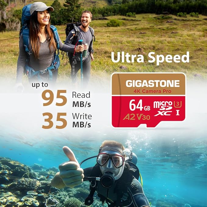 【5-Years Data Recovery】 GIGASTONE 64GB Micro SD Card 5-Pack, 4K Camera Pro - Image 2