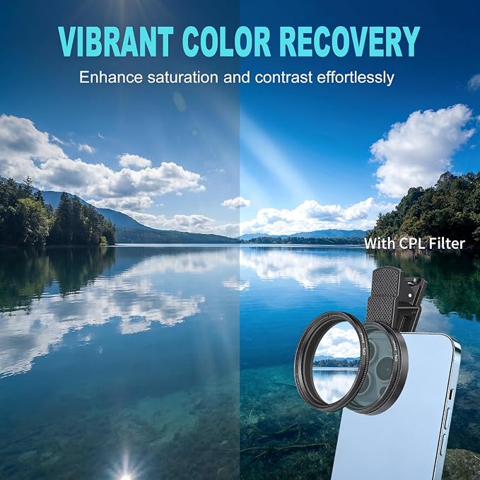 52mm Circular Polarizer Filter for iPhone and Android, CPL Lens Filter - Image 5