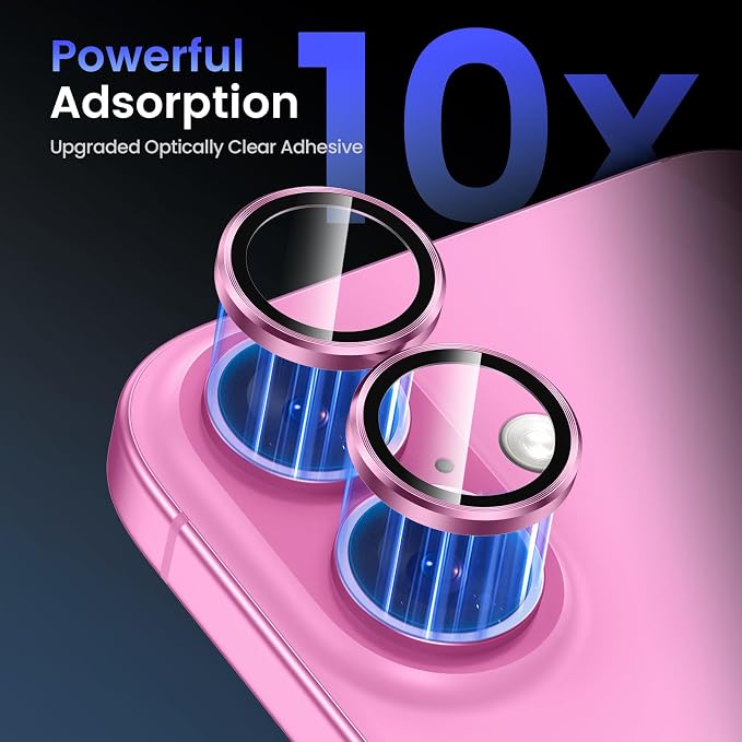Tensea for iPhone 16 / iPhone 16 Plus Camera Lens Protector, 9H Tempered Glass - Image 6
