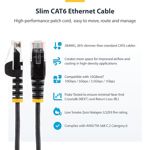 StarTech.com 25ft Orange Slim CAT6 Ethernet Cable, Snagless RJ45, 28AWG Pure - Image 2