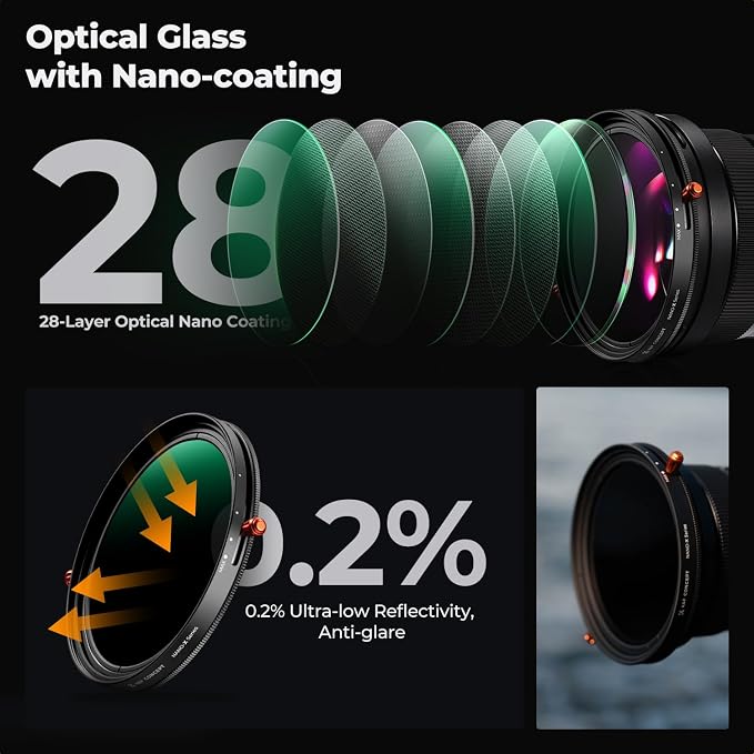K&F CONCEPT 82mm Variable Fader ND2-ND32 ND Filter and CPL Circular Polarizing - Image 5