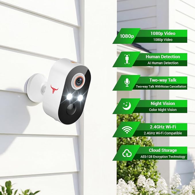 1080P Wireless Security Camera Outdoor, Battery Powered, 2.4G WiFi, Motion - Image 4