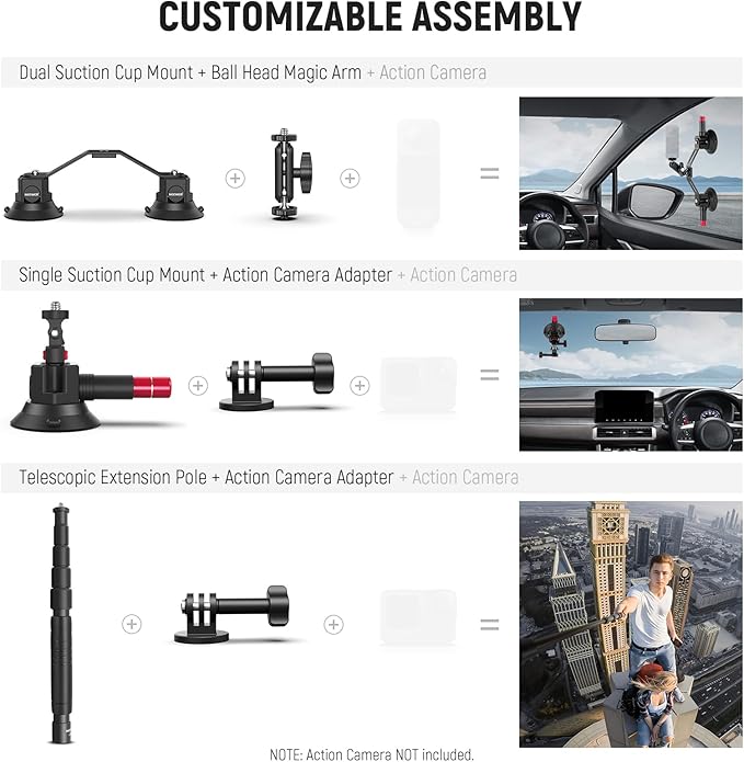 NEEWER Triple Suction Cup Car Mount Compatible - Image 6