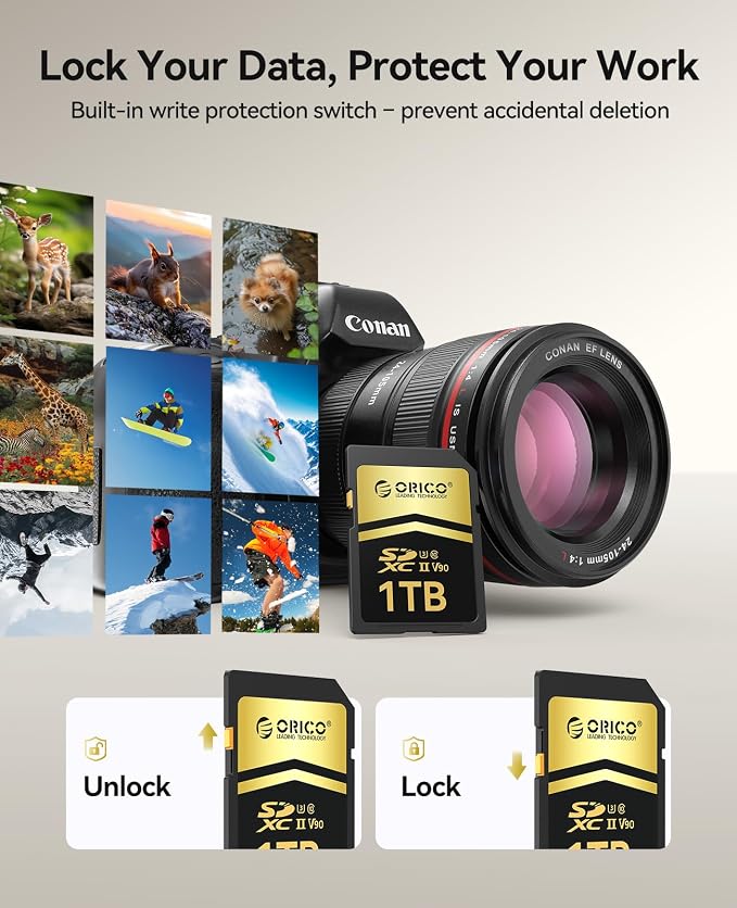 ORICO 256GB SD Card V90 UHS-II Memory Card, 300MB/s Read 250MB/s Write - Image 7