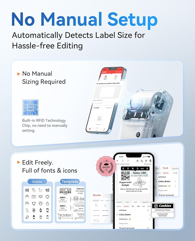NIIMBOT B1 Label Maker Machine, Thermal Label Printer Easy to Use - Image 7
