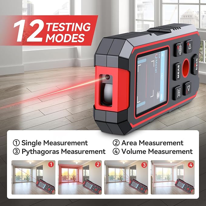 NOYAFA Stud Finder Wall Scanner, 3 in 1 Stud Finder & Laser Distance Meter & - Image 5