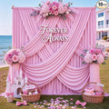 50ft x 12ft Wrinkle Free Pink Backdrop Curtains by CO-AVE