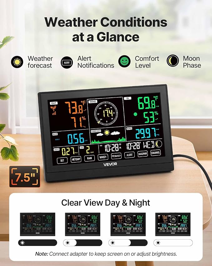 VEVOR 7-in-1 Wi-Fi Weather Station - Image 4