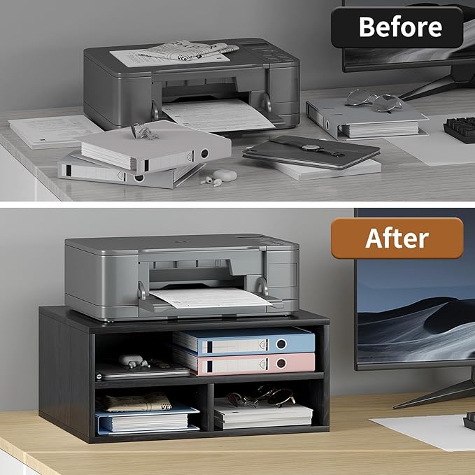 Desktop Printer Table with Storage, 2 Tier Printer Stand - Image 4