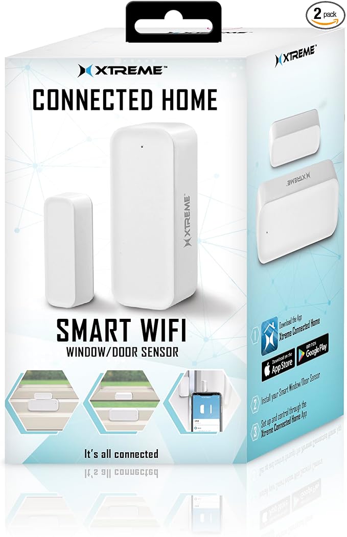 Xtreme Smart Wi-Fi Window & Door Sensor, Wireless 2.4GHz Wi-Fi Door Sensor by XtremeDigitalLifestyleAccessories