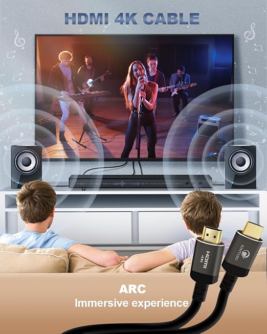 25 ft HDMI Cable 4K, High Speed Long HDMI Cables Support 4K 30Hz 2K 1080p 3D ARC - Image 5