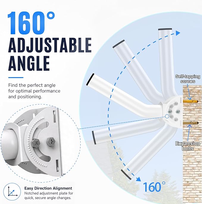 Antenna Mount for Wireless Bridge, 160° Angle Adjustable, 1.38 in OD, for - Image 4