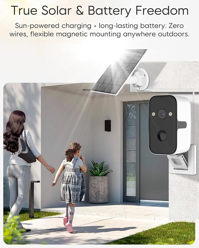 VSTARCAM 2K Solar Security Camera Wireless Outdoor, Free Cloud & SD Storage - Image 2
