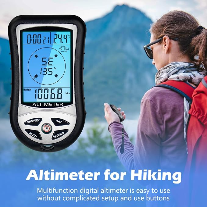 Multifunction Digital Altimeter, Digital Compass, Hiking Thermometer 8 in 1 - Image 7