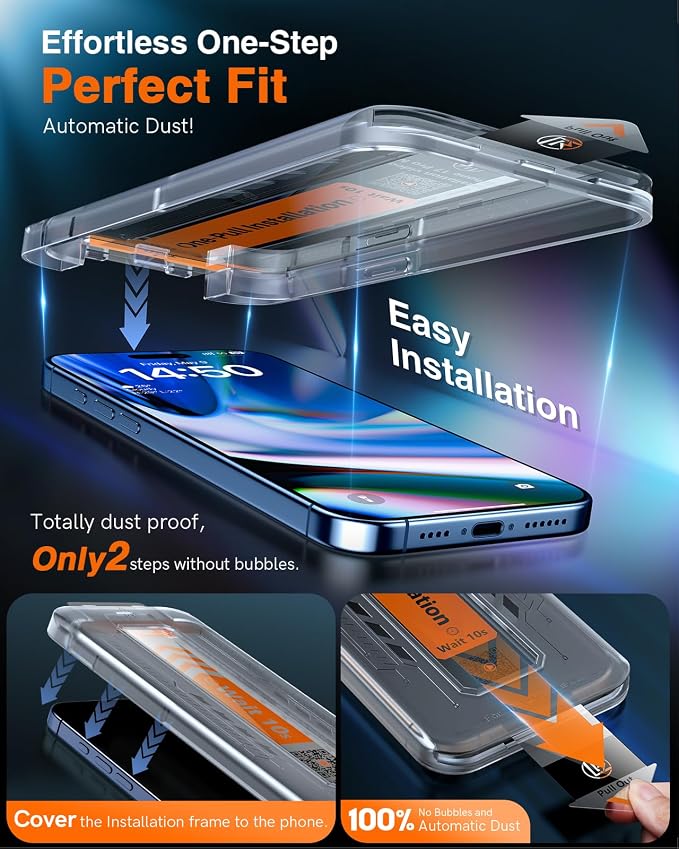 LK 2 Pack for iPhone iPhone 17 Pro Max Privacy Screen Protector Anti-Spy - Image 3
