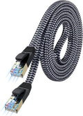 Cat 7 Ethernet Cable 5ft – 10Gbps High-Speed, Premium Braided Flat Design by MORELECS