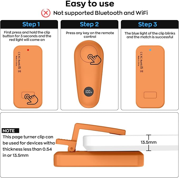 RF Remote Control Page Turner for Kindle Paperwhite Scribe Accessories - Image 4