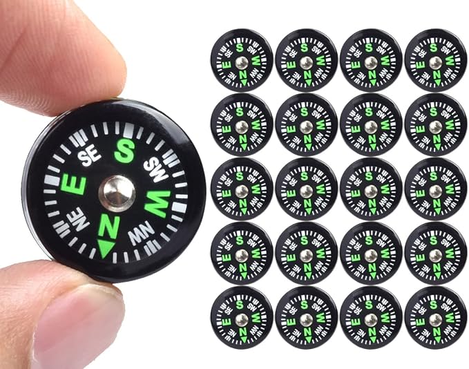 20 Pack Button Compass Mini Pocket Oil Filled Compass Dia. 20mm | by ZoloAJay
