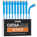 Everest Ultra Slim Cat6a Ethernet Patch Cables 7ft Blue by EverestMediaSolutions