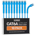 Everest Ultra Slim Cat6a Ethernet Patch Cables 6ft Blue by EverestMediaSolutions